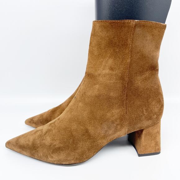 AGL Women's Mimma Brown Suede Pointed Toe Block Heel Ankle Boots EU 37 US 7 - Picture 5 of 15